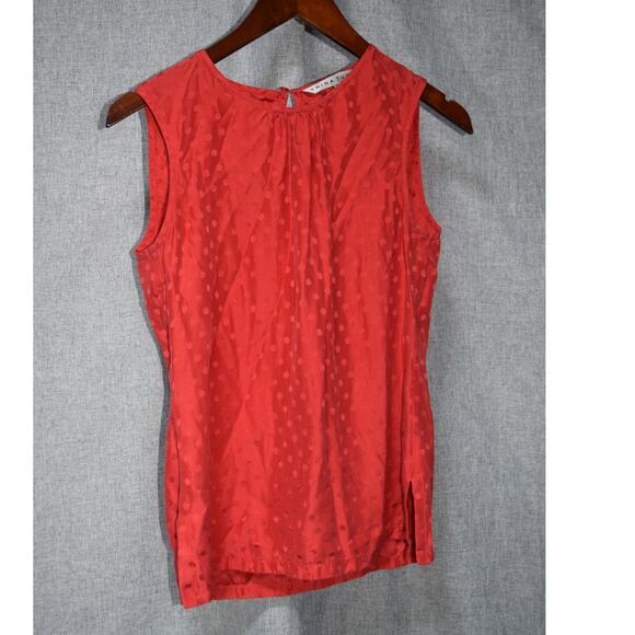 Trina Turk Tops - Trina Turk Red Silk Polka Dot Sleeveless Blouse S